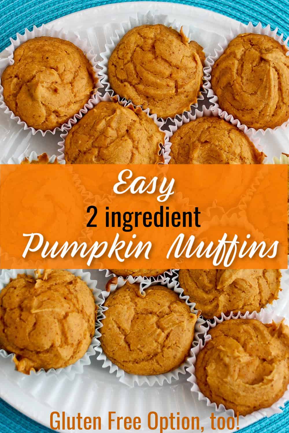 Easy 2 Ingredient Pumpkin Muffins (with a Gluten Free Option)
