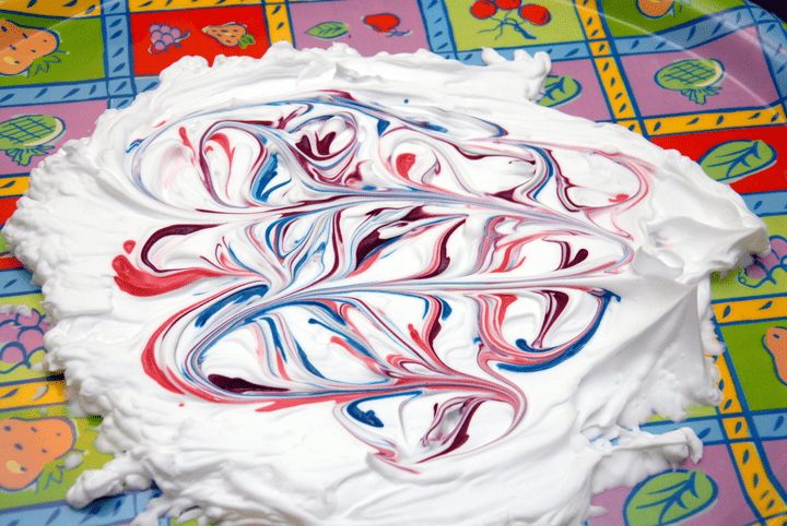 paper marbling with shaving cream