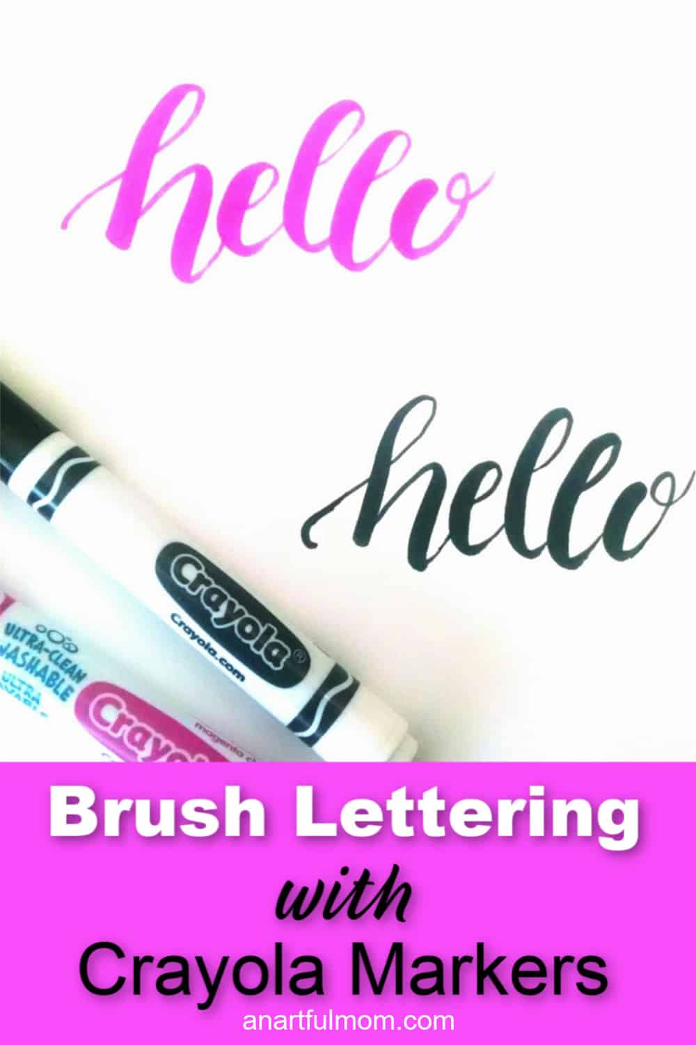 brush lettering with Crayola markers