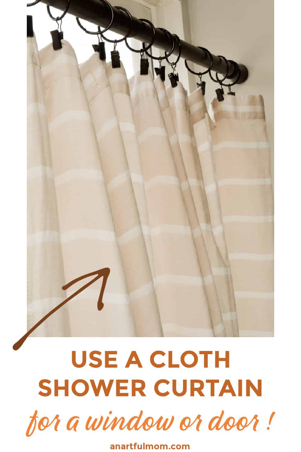 How to Use a Shower Curtain for a Door or Window Treatment