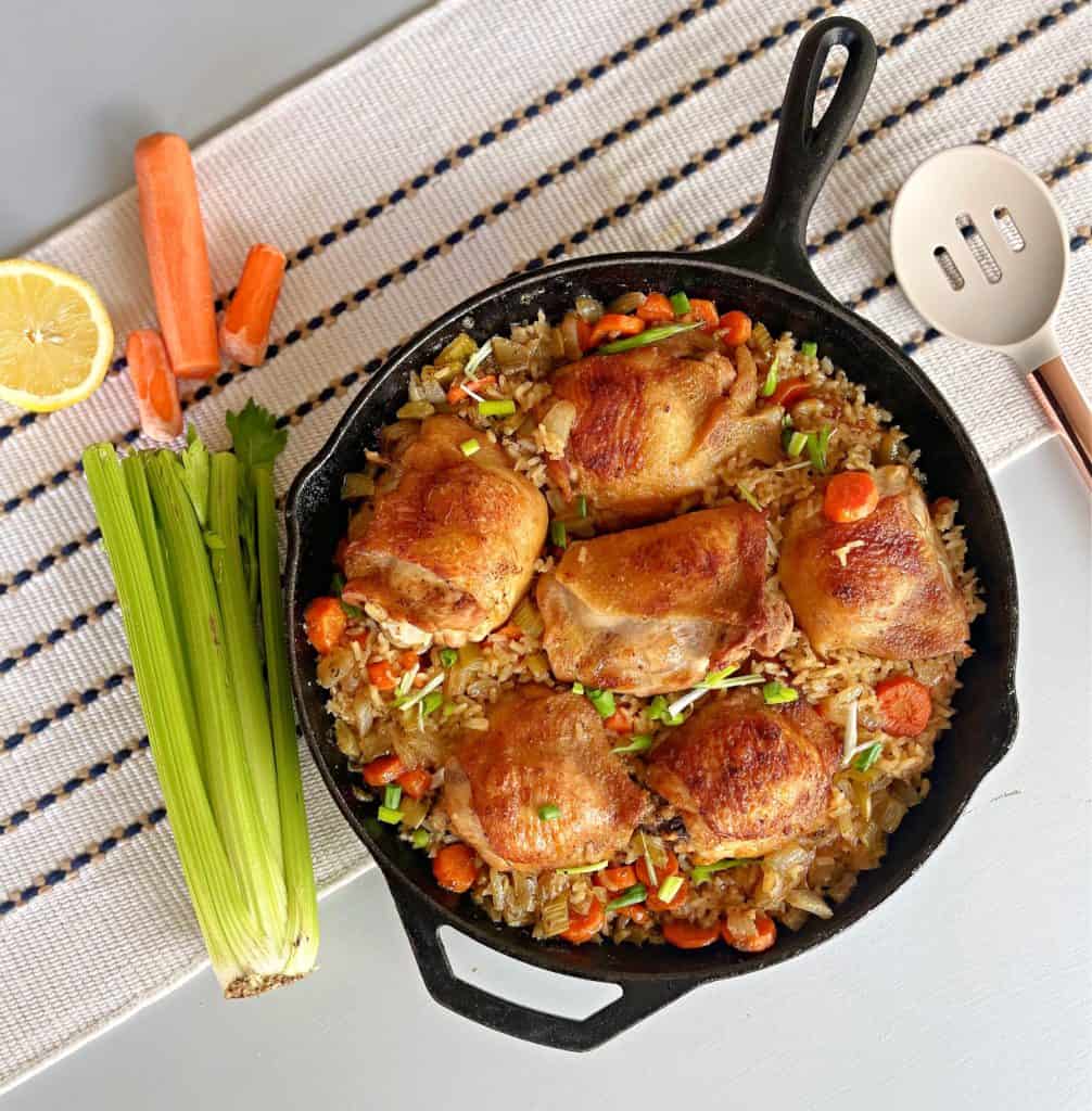 one pan skillet chicken and rice recipe
