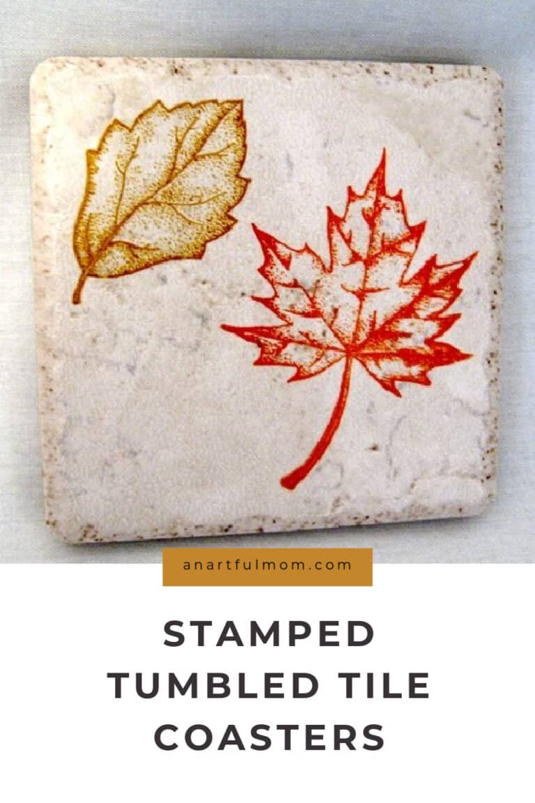 How to Make Stamped Tumbled Tile Coasters