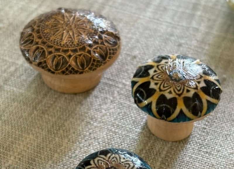decoupaged knobs