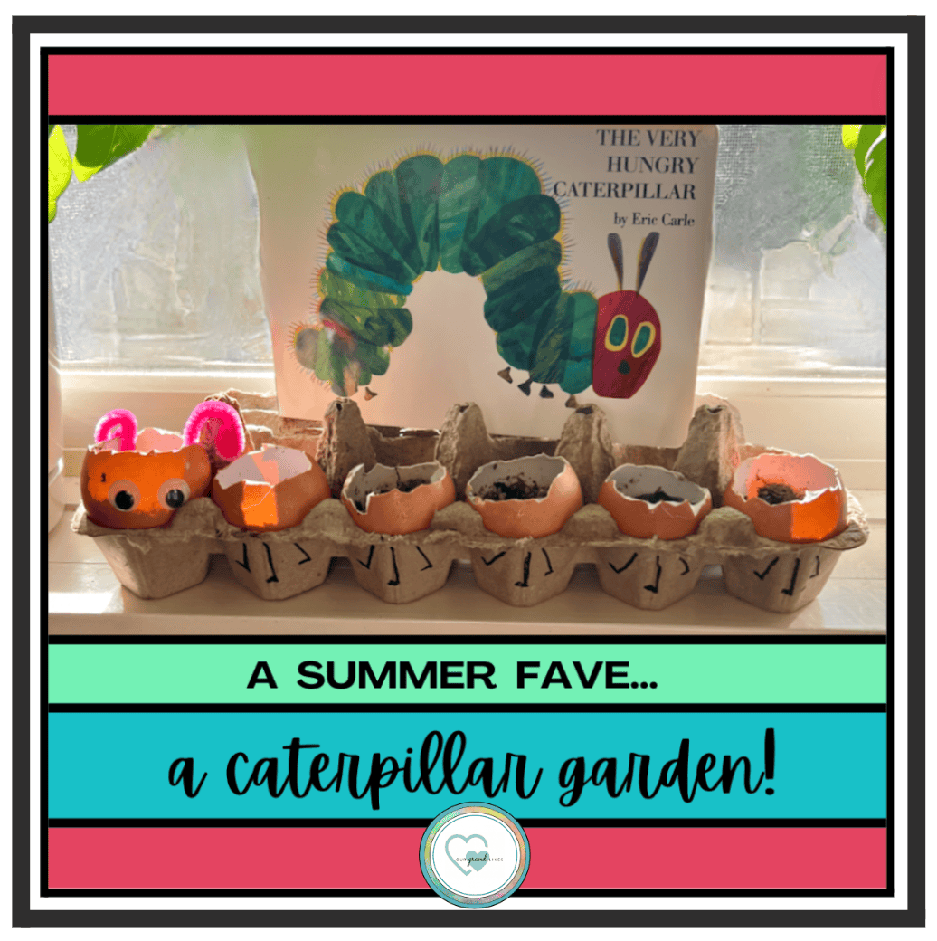 a caterpillar garden from an egg carton
