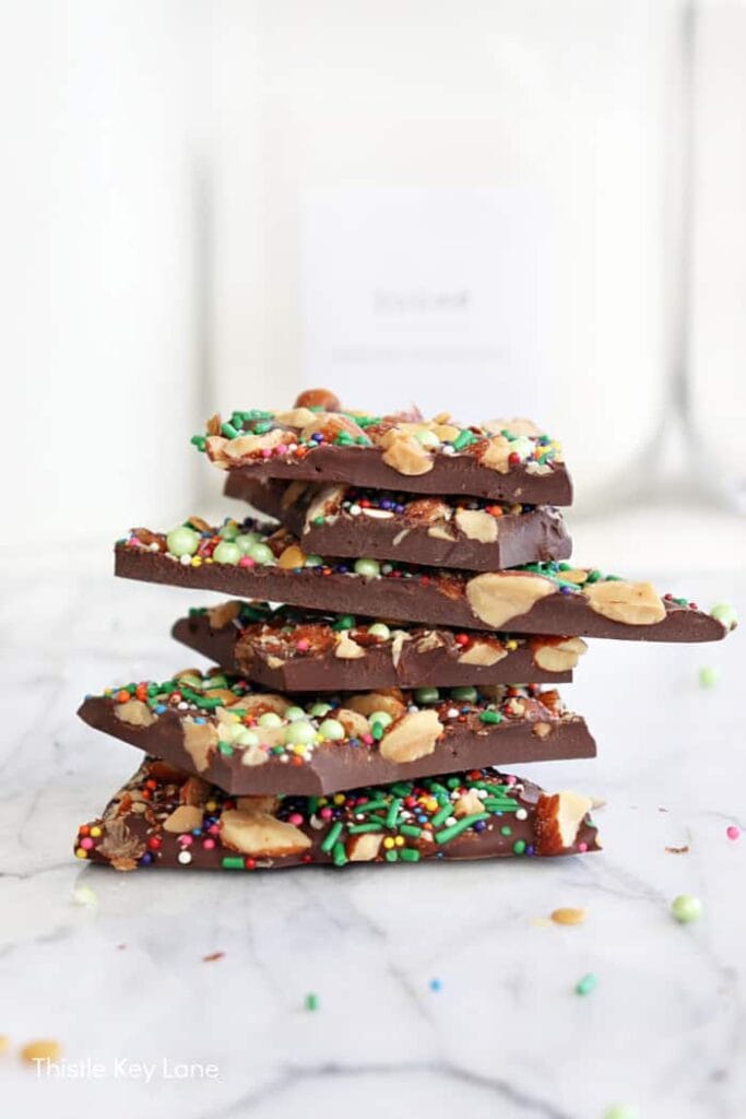 rainbow dark chocolate bark