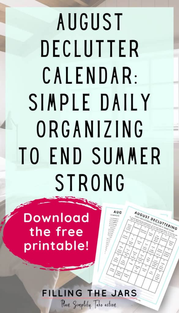 august declutter calendar