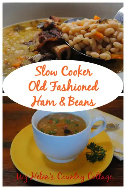 slow cooker old fashioned ham and beans