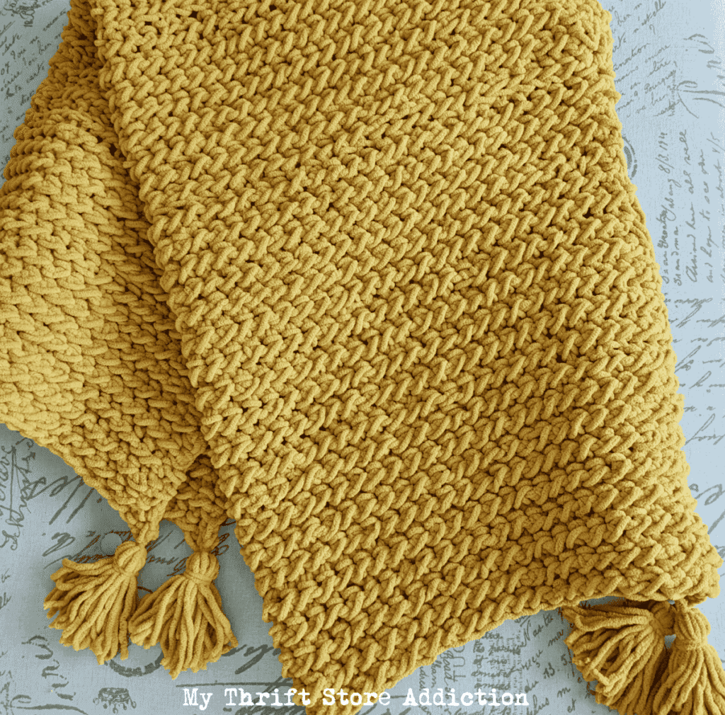 chunky crocheted throw