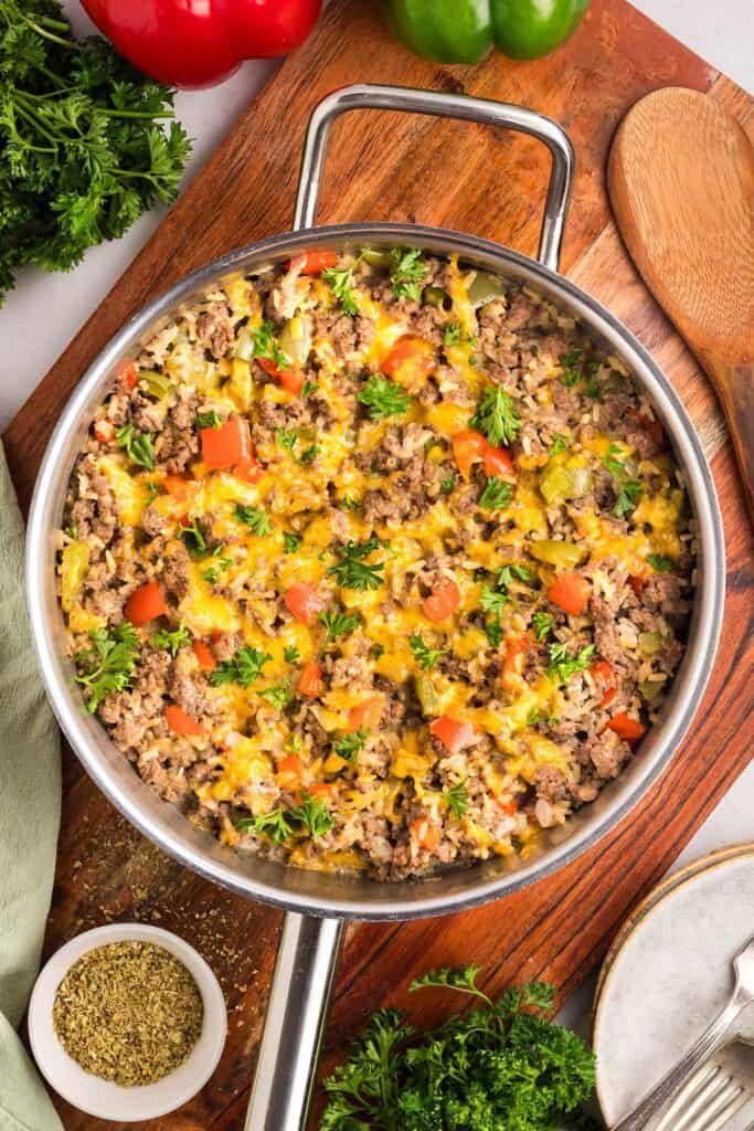 hamburger rice skillet