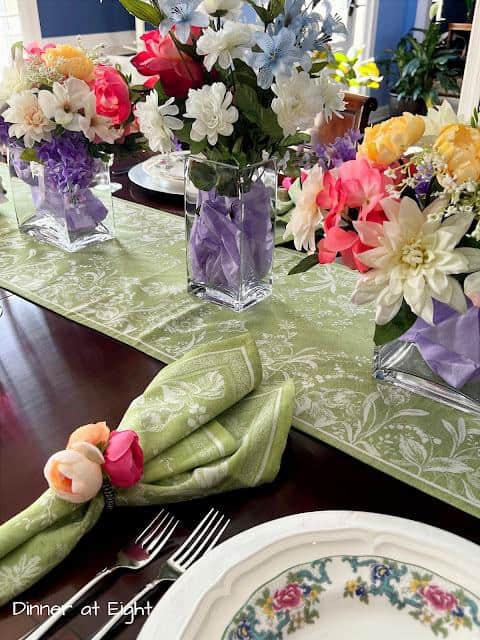 spring floral tablescape