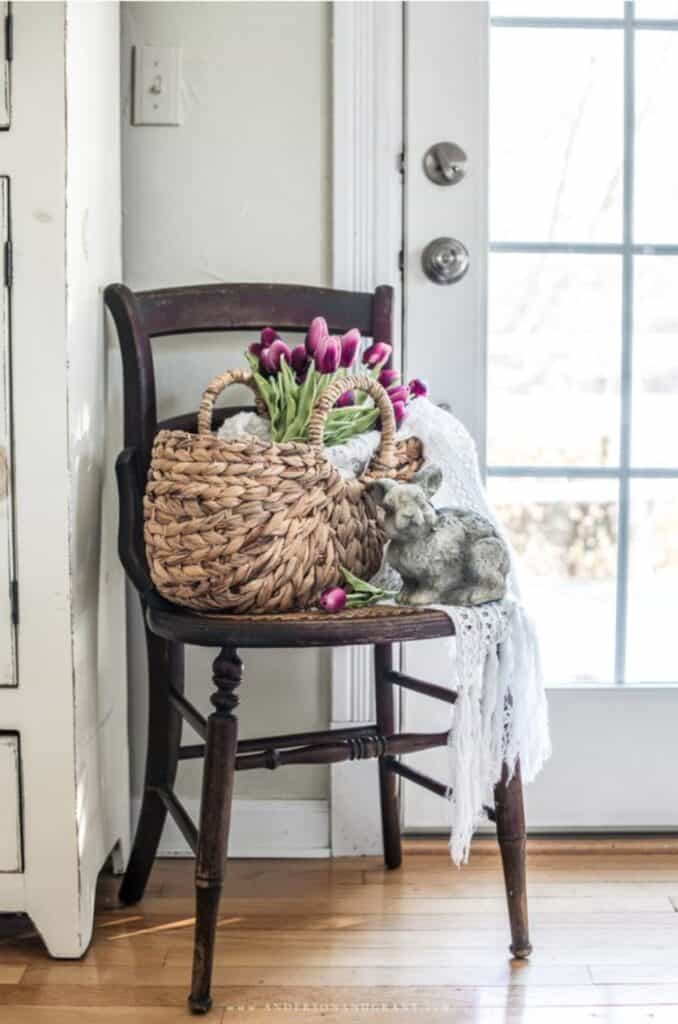 spring entryway decor