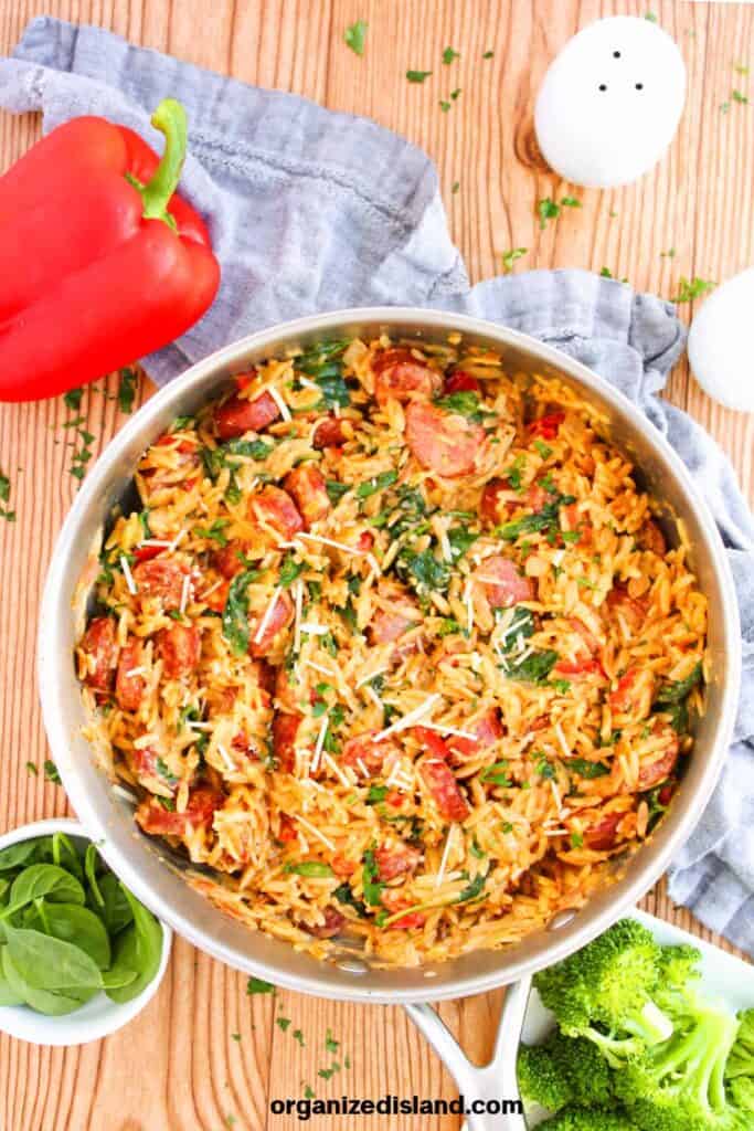 cajun sausage and orzo
