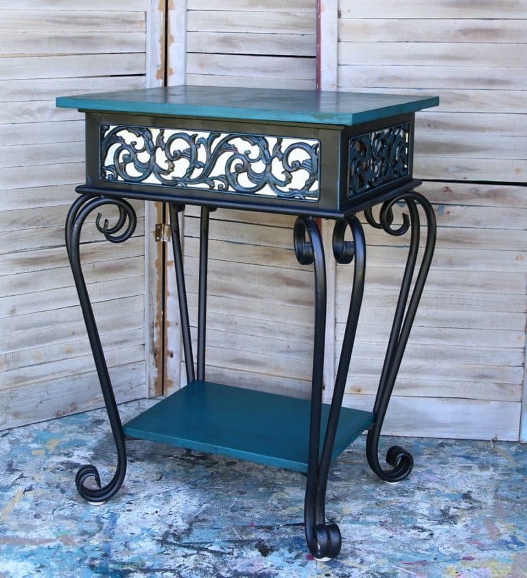 wood and metal table
